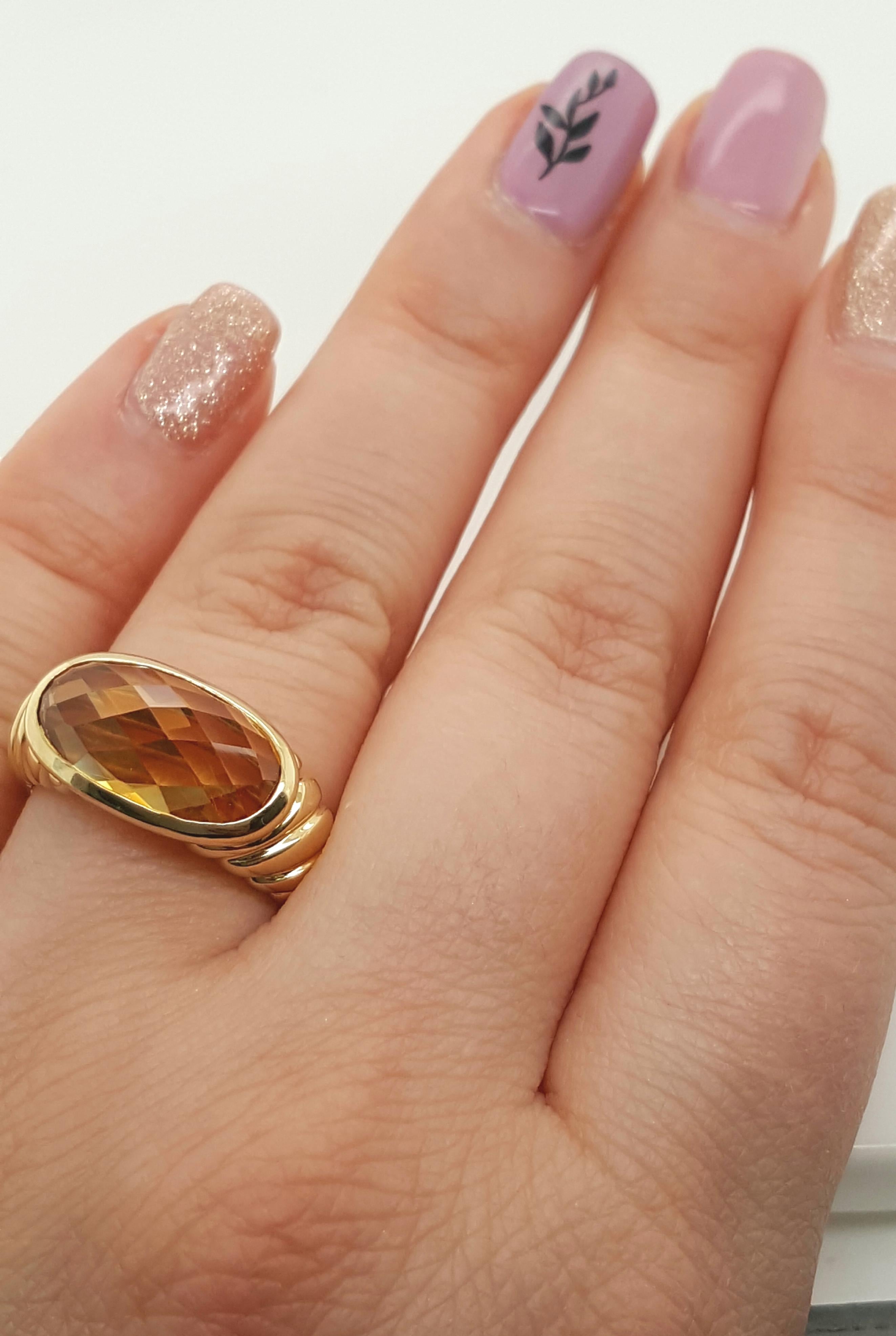 David Yurman Citrine Noblesse 18 Karat Yellow Gold Ring 5
