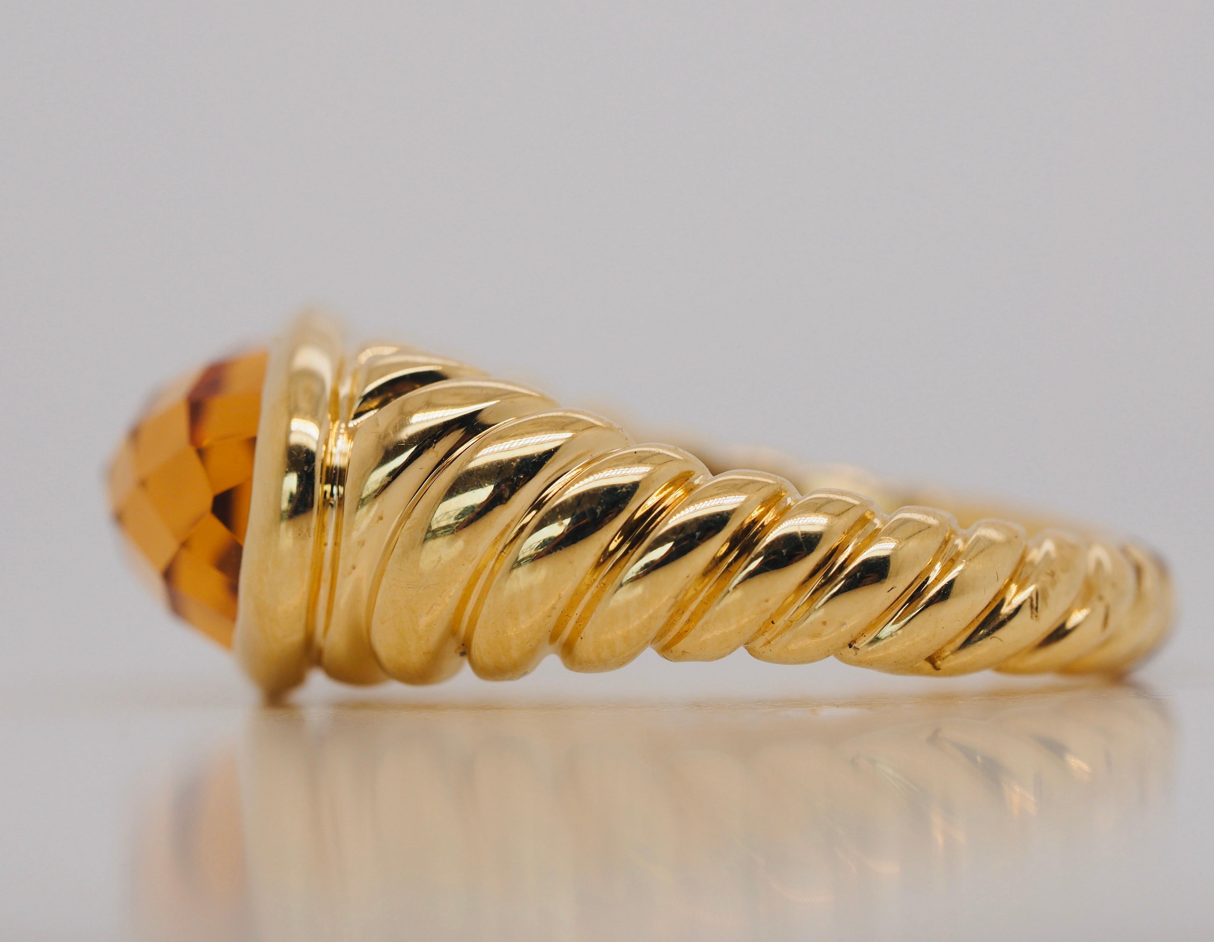 David Yurman Citrine Noblesse 18 Karat Yellow Gold Ring 1
