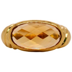 David Yurman Citrine Noblesse 18 Karat Yellow Gold Ring