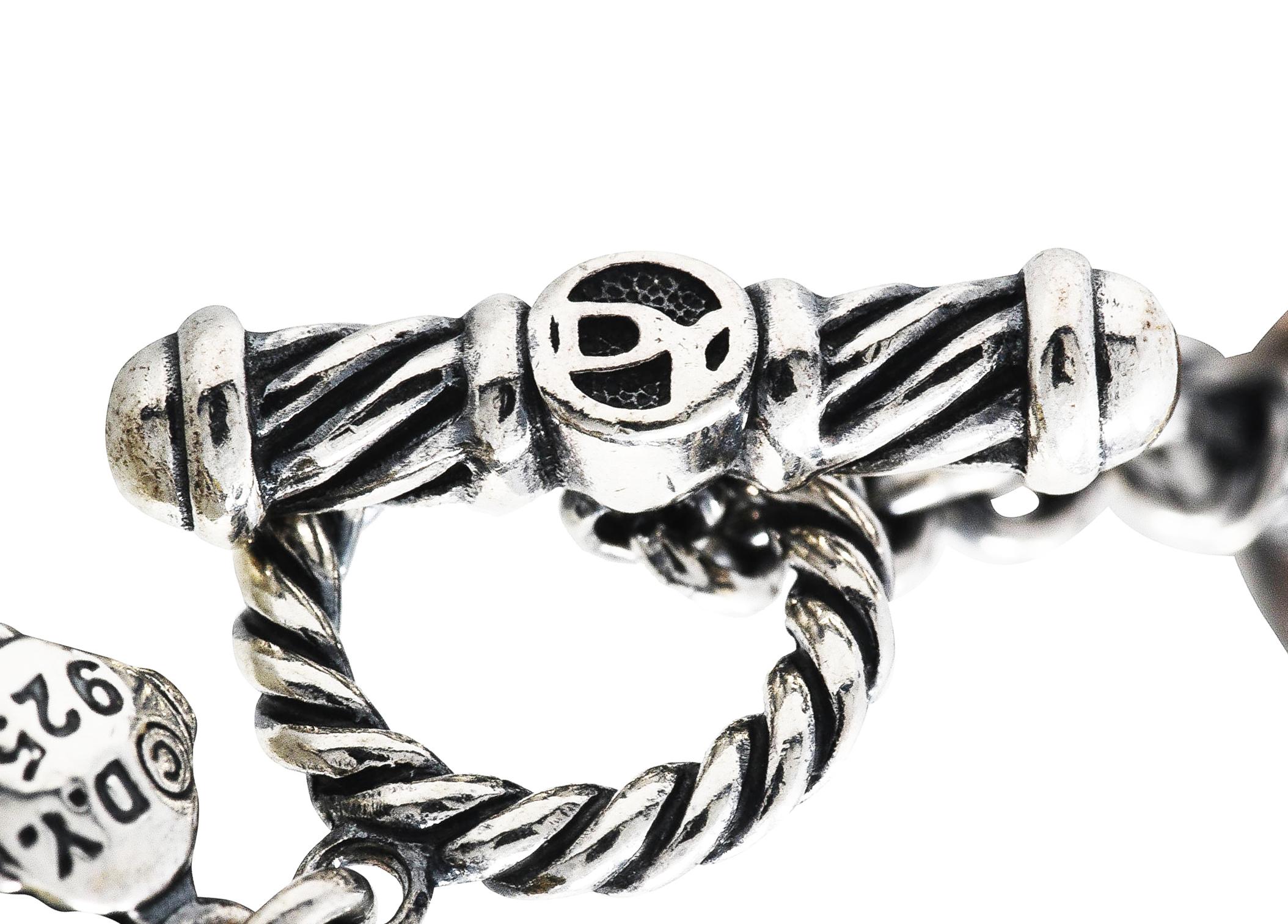 Women's or Men's David Yurman Citrine Smoky Quartz Rock Crystal Sterling Silver Bead Station Neck