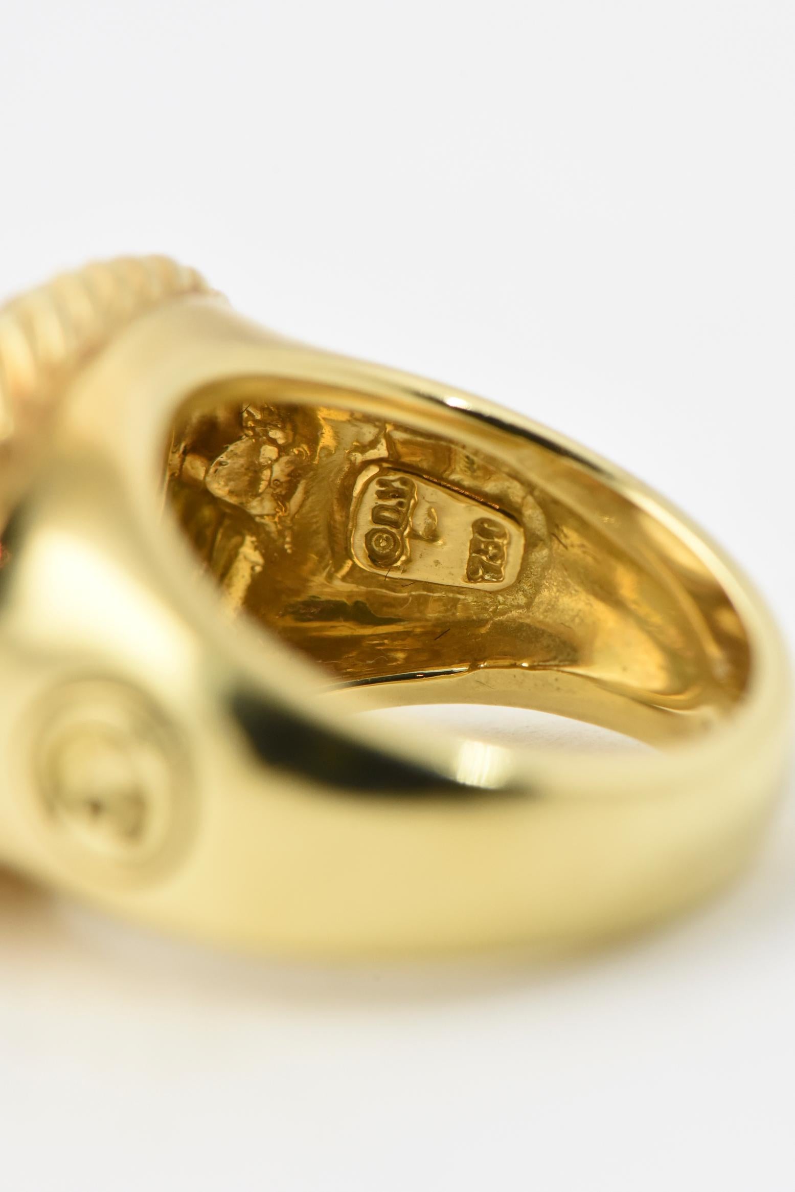 David Yurman Signature-Ring aus Gelbgold mit Citrin im Angebot 1