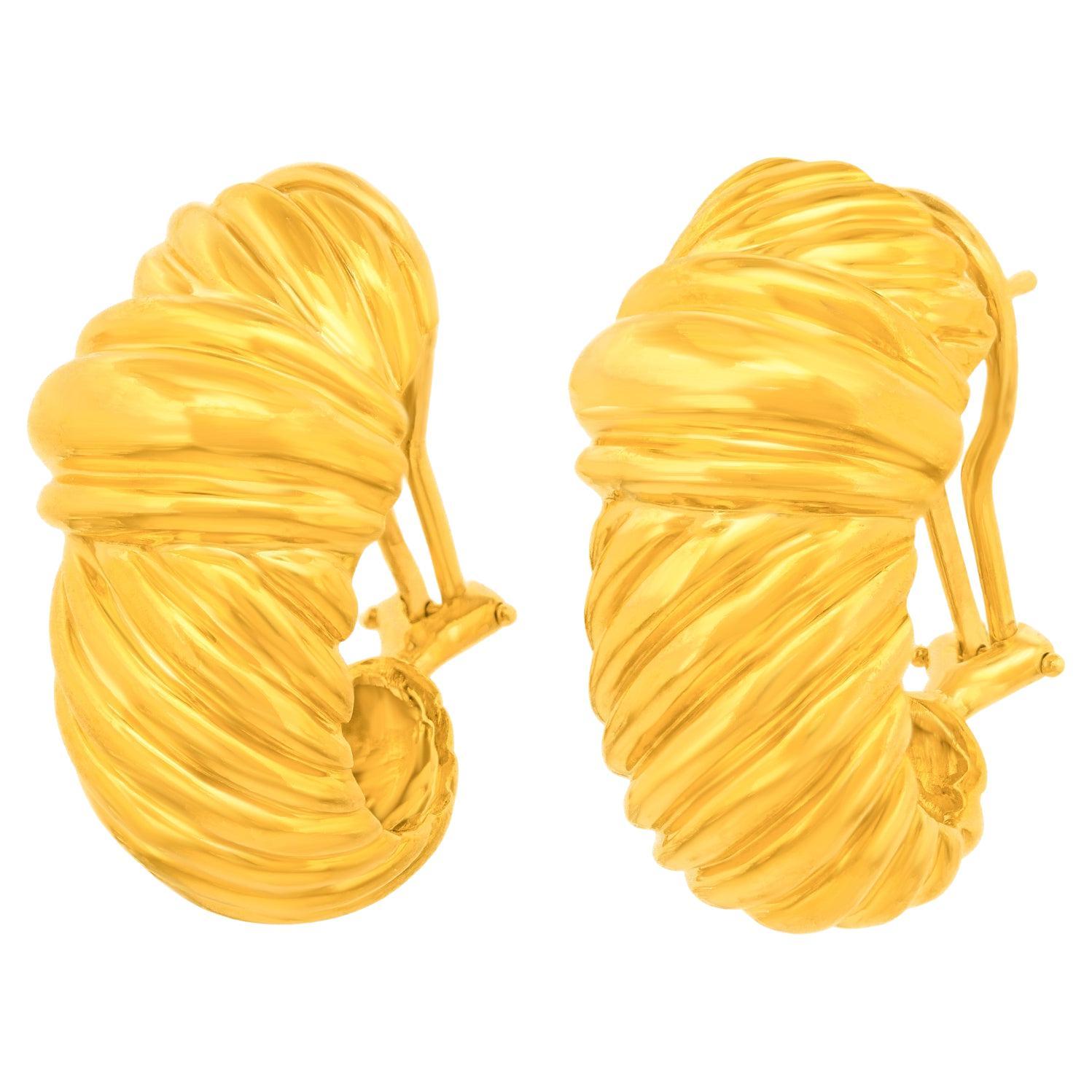 David Yurman Classic Gold Earrings For Sale