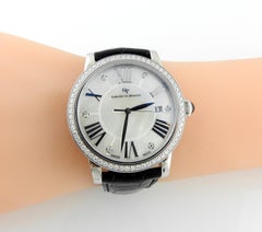 David Yurman Classic Stainless Steel Diamond Mother of Pearl Watch