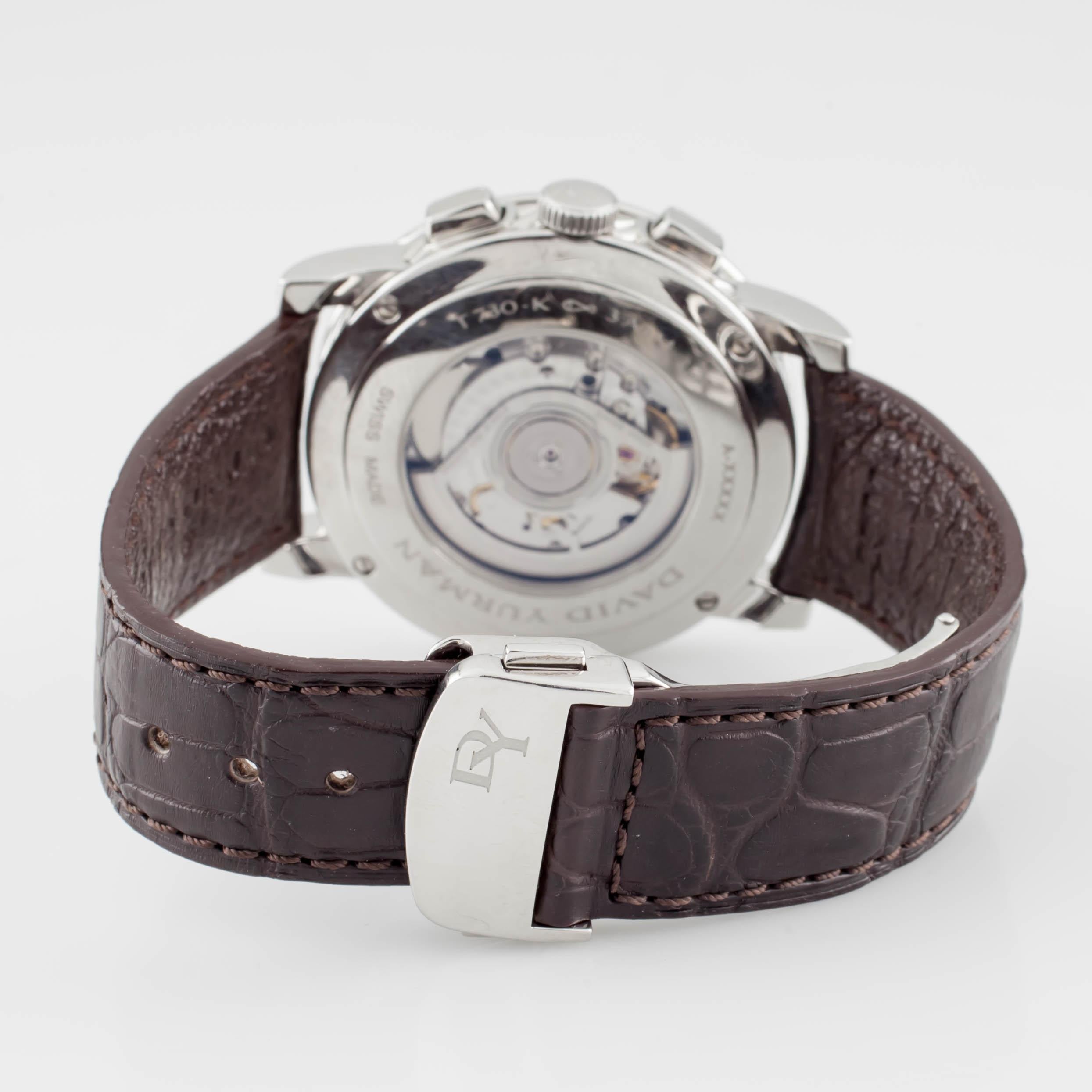 David Yurman Classic T730 Chronograph Stainless Steel Automatic Men's Watch In Excellent Condition In Sherman Oaks, CA