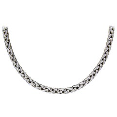 David Yurman Silver & Gold Classic Wheat Chain Necklace with Hook Clasp