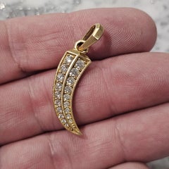 David Yurman Claw Amulet 18k Yellow Gold Diamonds 25mm 4800 retail