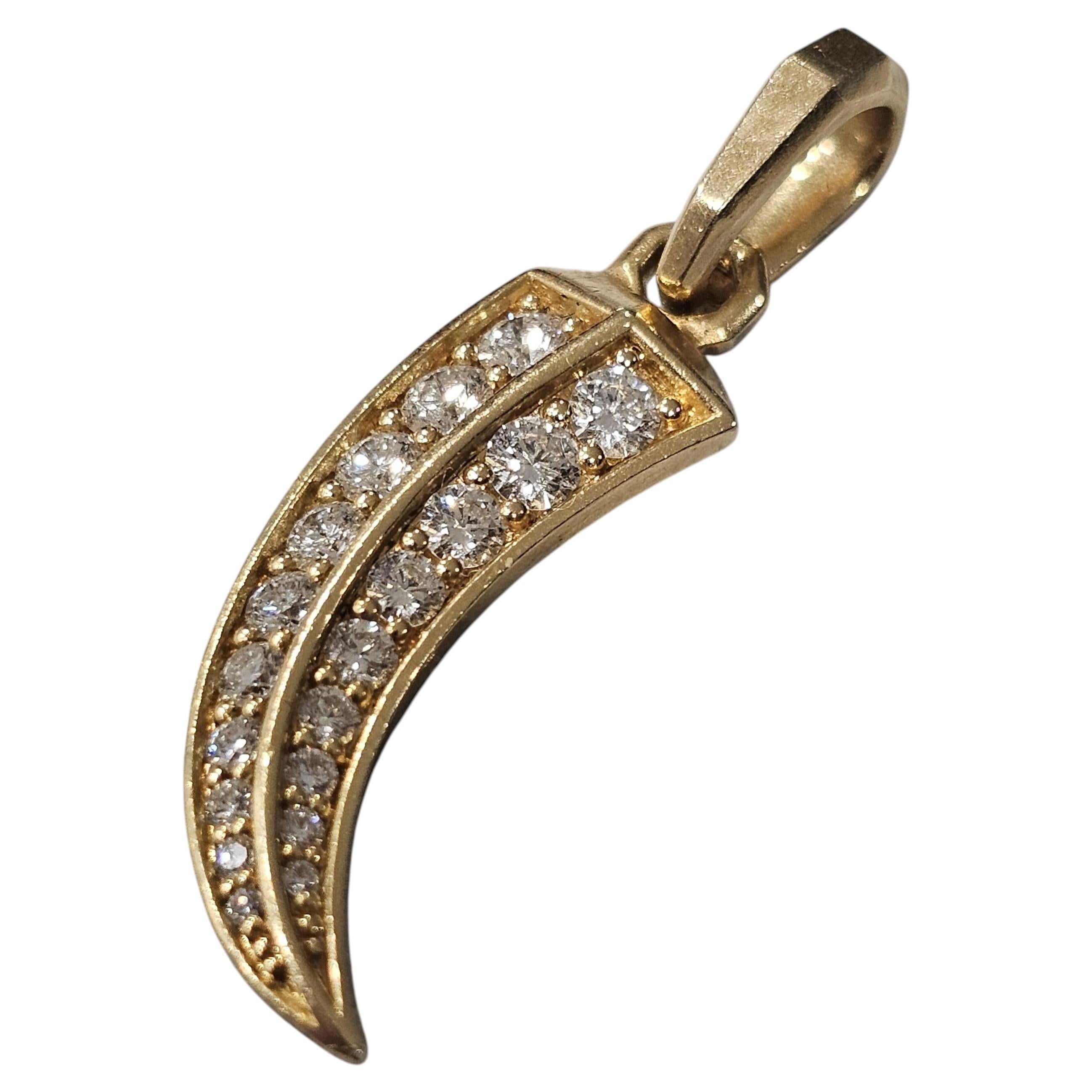 David Yurman Claw Amulet 18k Yellow Gold Diamonds 25mm 4800 retail