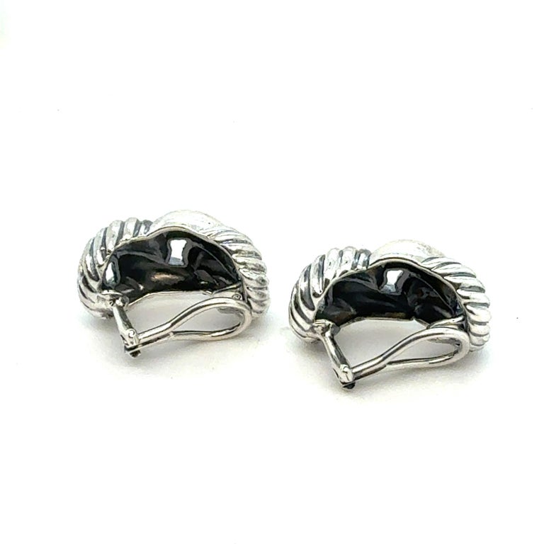 David Yurman Clip on Earrings Sterling Silver Estate photo 3