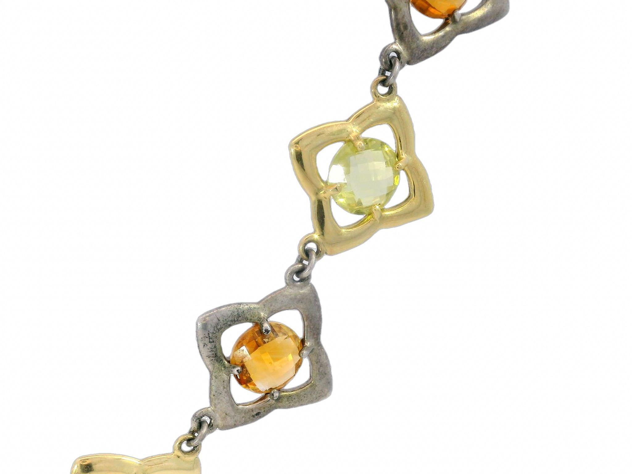 David Yurman Collana con motivo floreale a trifoglio in argento e oro 18 carati In condizioni buone in vendita a Fairfield, CT