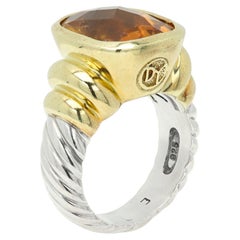 Anello Cocktail con citrino di David Yurman, in oro 14k e argento