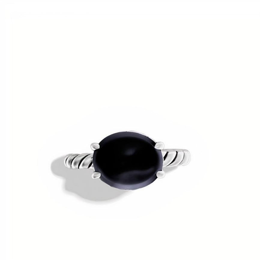 David Yurman Color Classics Ring mit schwarzem Onyx (Cabochon) im Angebot