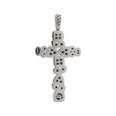 David Yurman Confetti 925 Sterling Silver Pave Diamond Cross Pendant