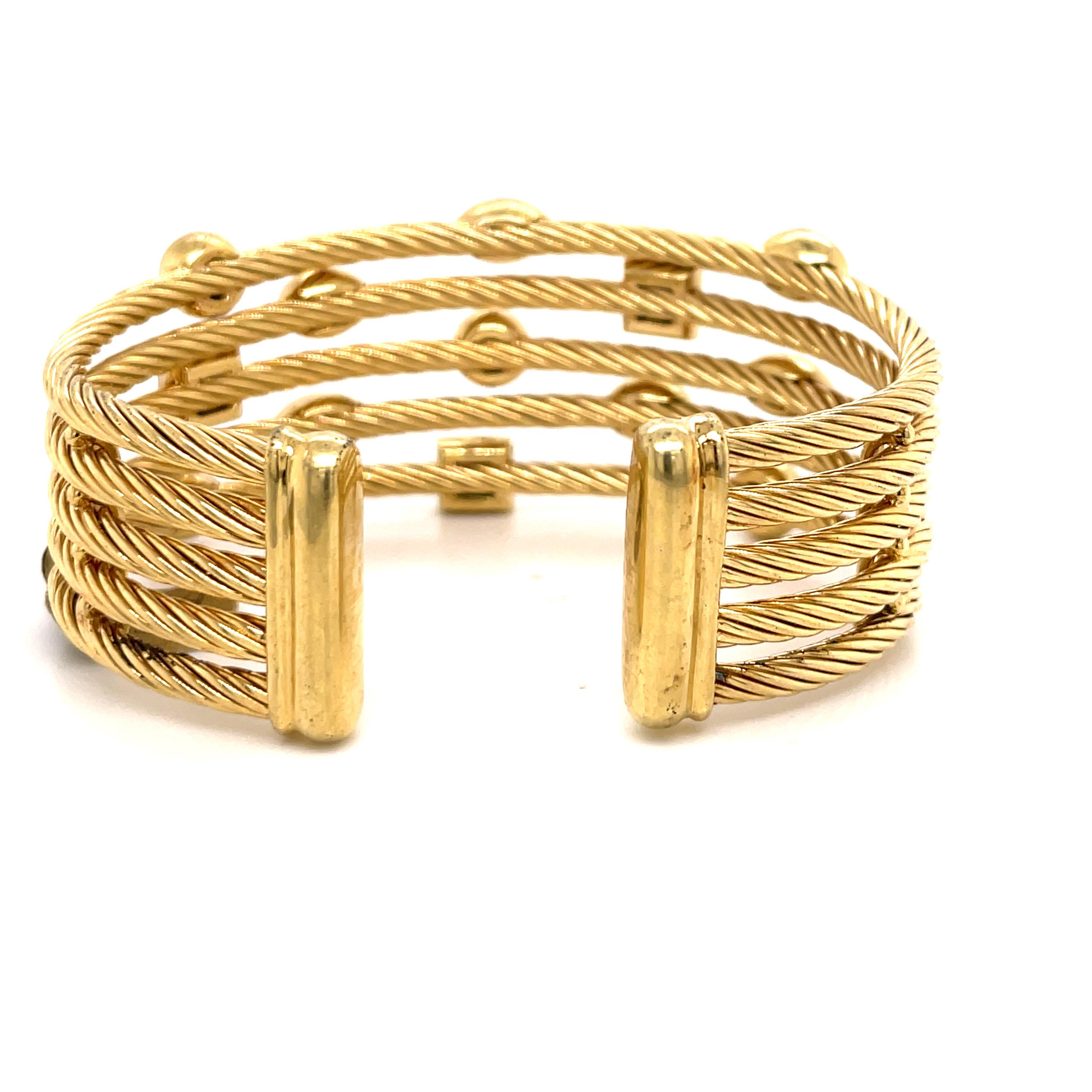 David Yurman Confetti Collection Diamond Cuff Bracelet 18 Karat Yellow Gold 2