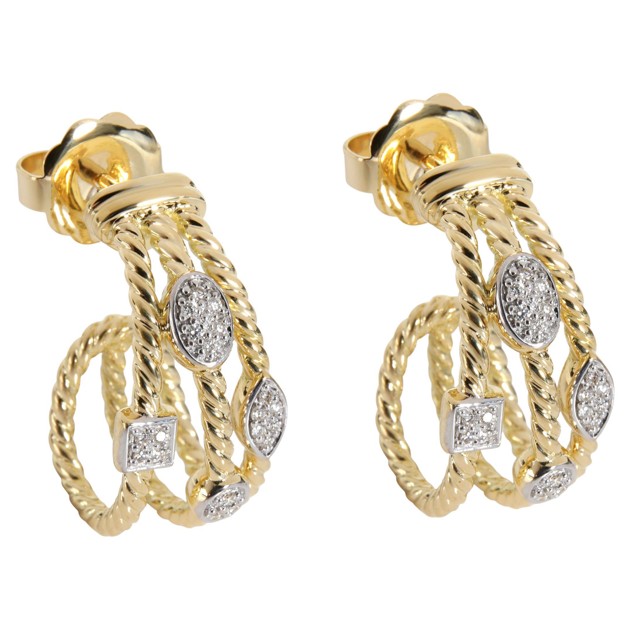 David Yurman Confetti Diamond Earring in 18K Yellow Gold 0.15 CTW