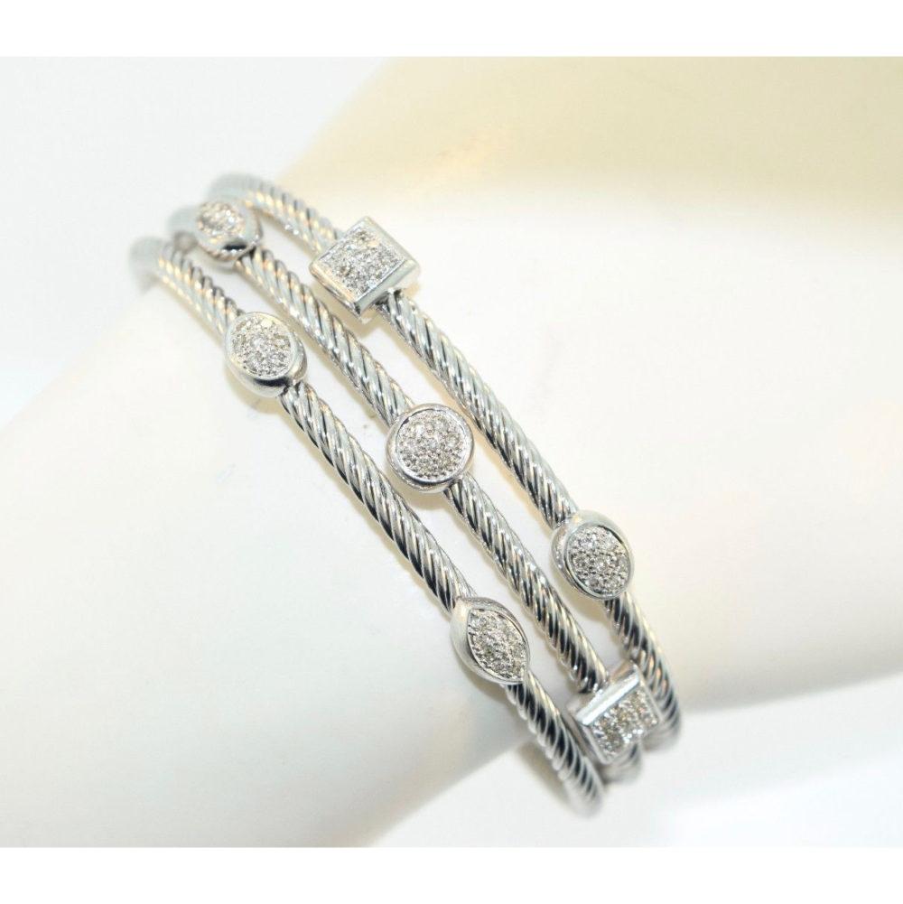David Yurman: Dreireihiges Confetti-Diamant-Armband mit 7 Diamanten (Brillantschliff) im Angebot
