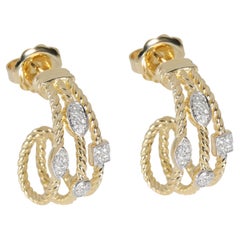 David Yurman Confetti Hoop Earrings in 18k Yellow Gold 0.15 CTW