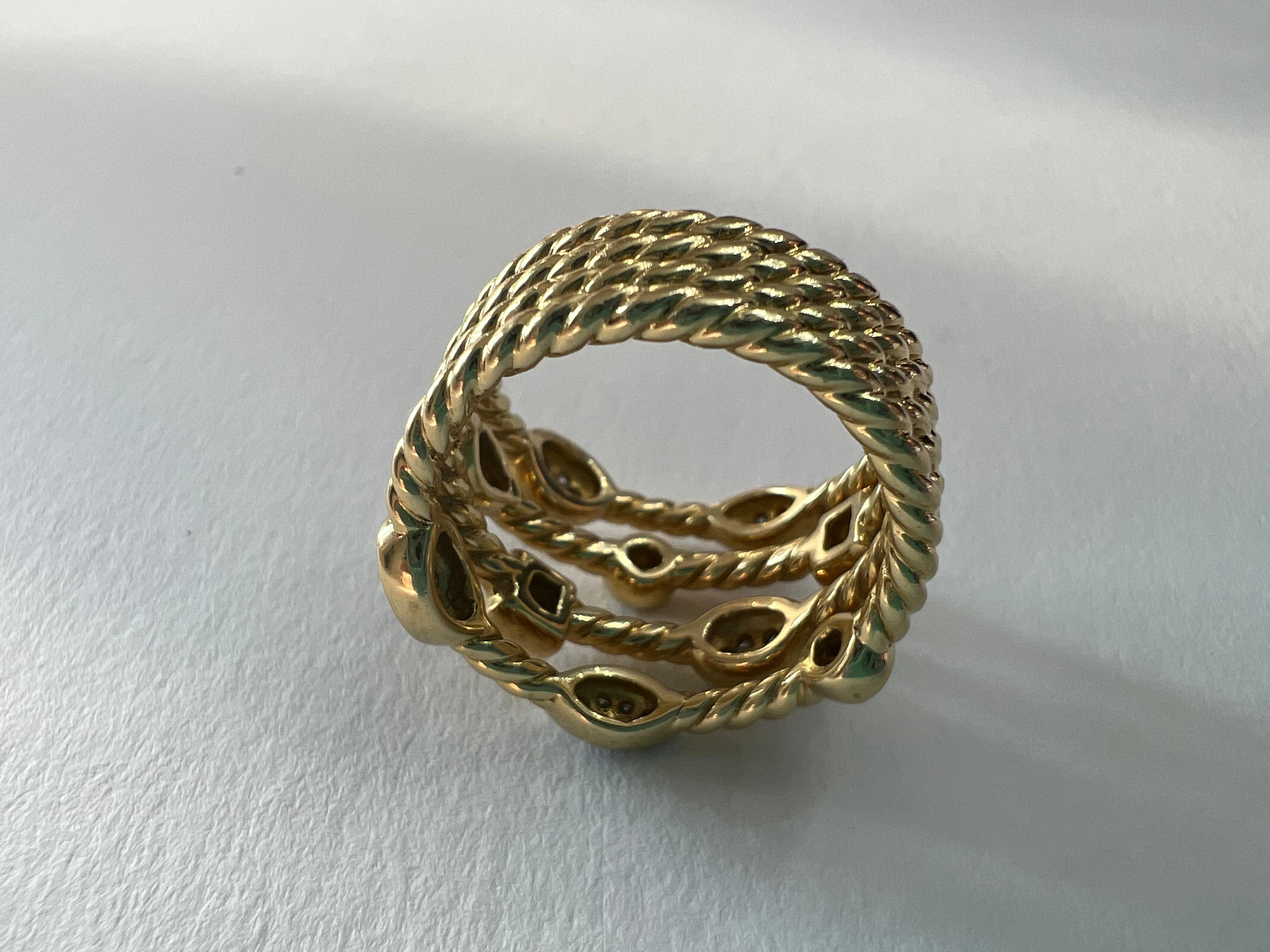 David Yurman Confetti Ring, 18k Yellow Gold and Diamonds 1