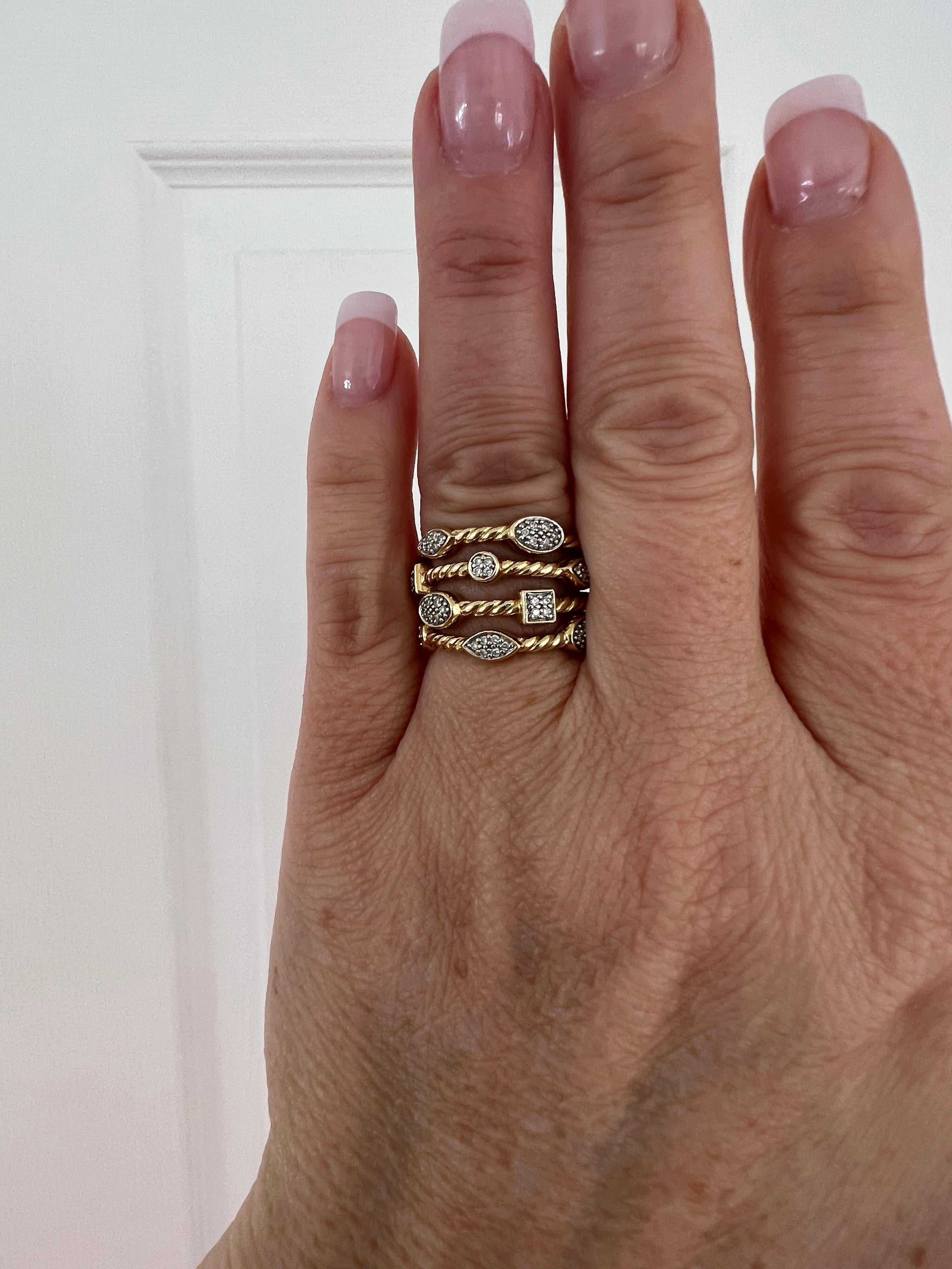 David Yurman Confetti Ring, 18k Yellow Gold and Diamonds 2