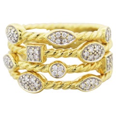 David Yurman Confetti Ring, 18k Yellow Gold and Diamonds