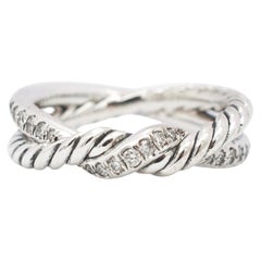 David Yurman continuance 925 Sterlingsilber-Diamant- Bypass-Ring