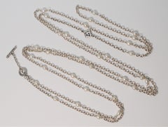 David Yurman Continuance Sterling Silver Pearl Chain Necklace