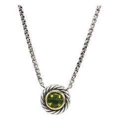 David Yurman Cookie Peridot Sterling Silver & 18 Karat Gold Pendant Necklace