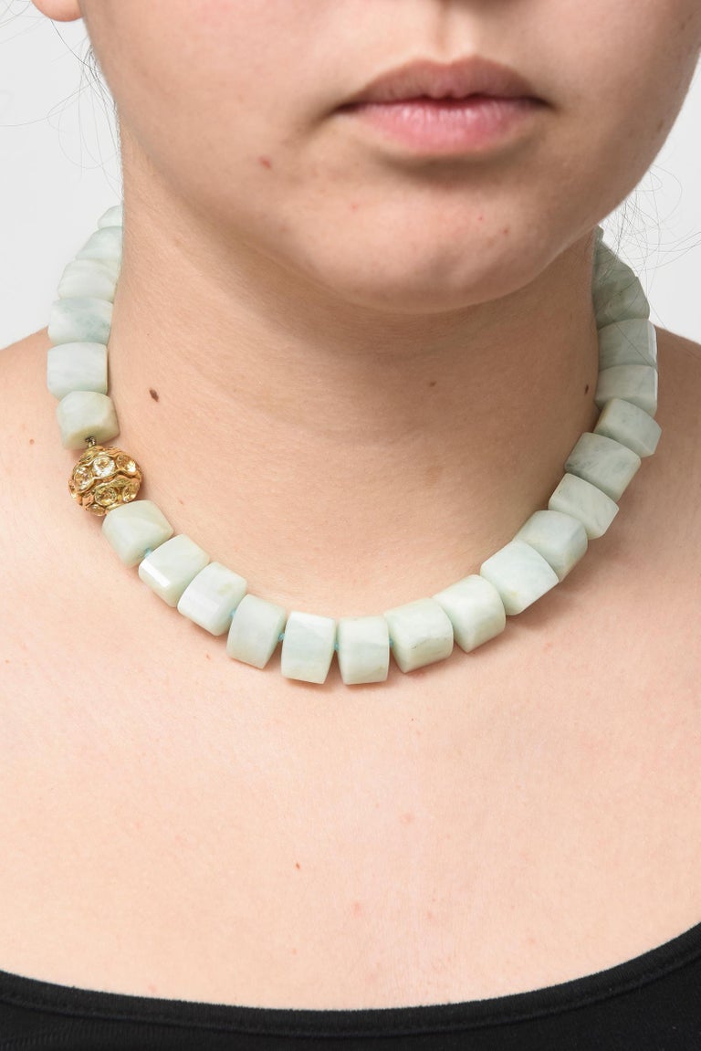 David Yurman Couture Collection Aquamarine Necklace with Citrine