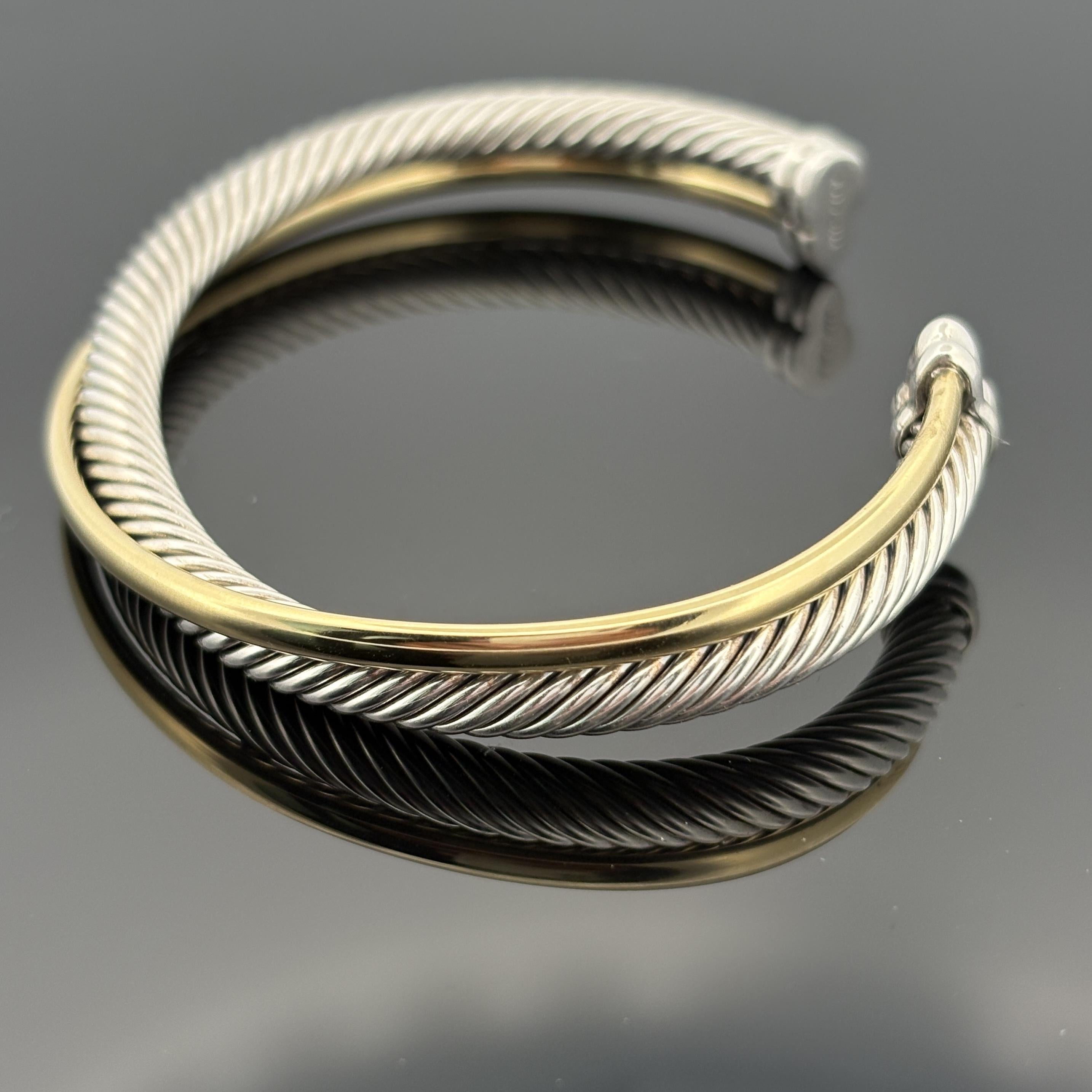 David Yurman Bracciale CrossDavid Yurman Crossover a due file 5mm Grande - $1750 In condizioni ottime in vendita a Orlando, FL