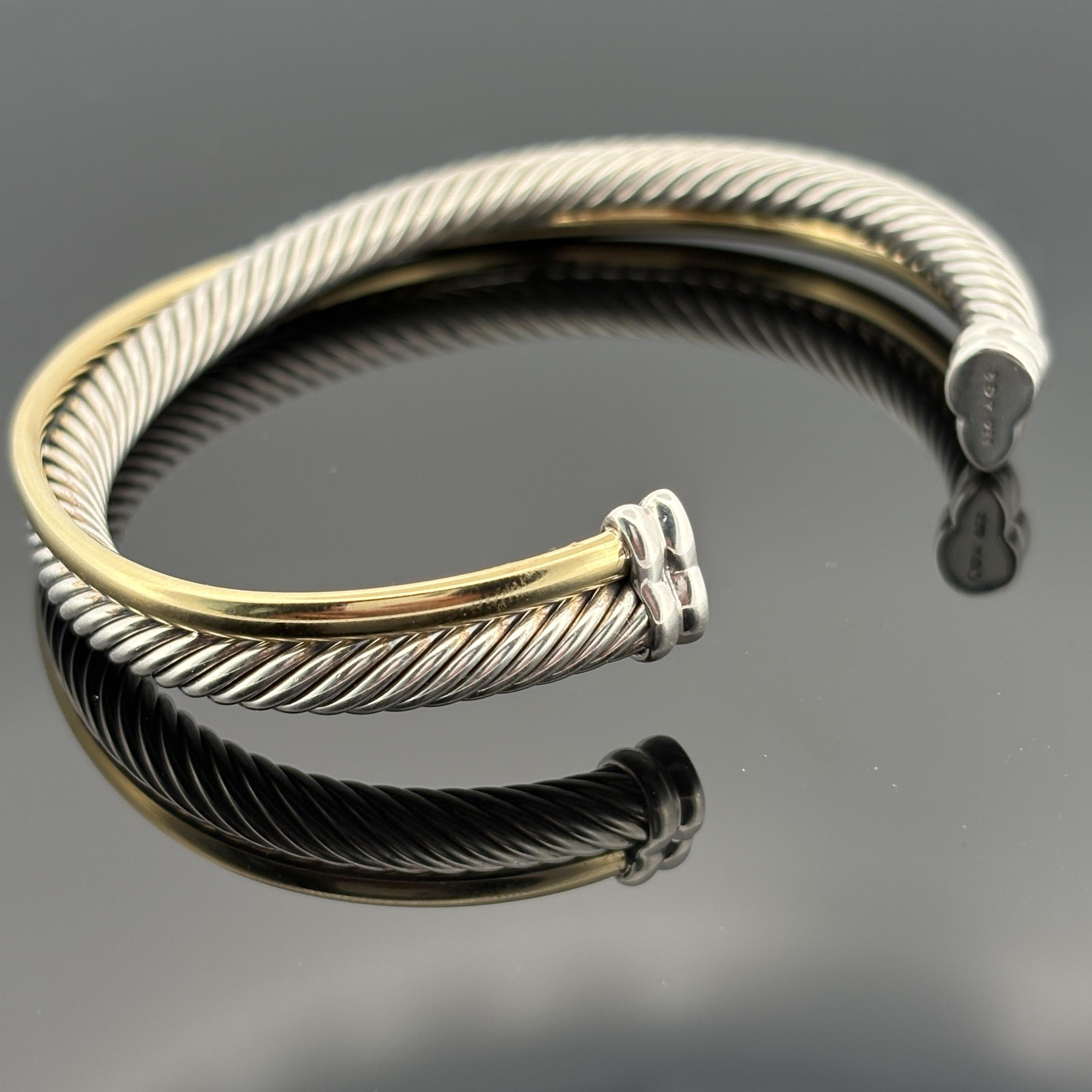 David Yurman Bracciale CrossDavid Yurman Crossover a due file 5mm Grande - $1750 in vendita 2