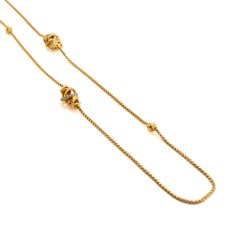 David Yurman Crossover 18K Yellow Gold Pave Diamond Station Long Chain Necklace