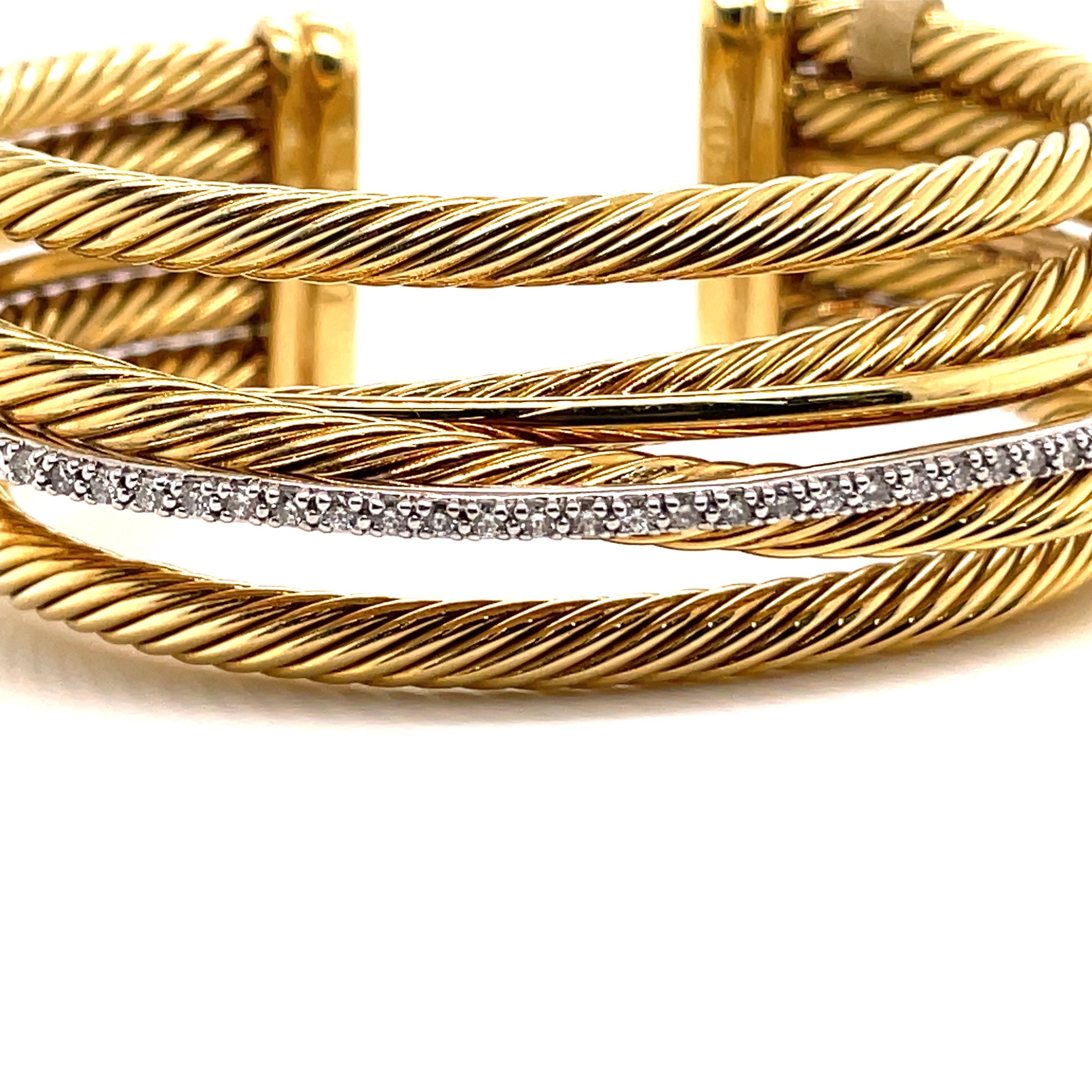 David Yurman Crossover Collection Diamant-Manschettenknopf aus 18 Karat Weißgold (Zeitgenössisch) im Angebot