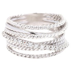 David Yurman Crossover Collection Ring, Sterling Silver, Ring Size 7, Statement