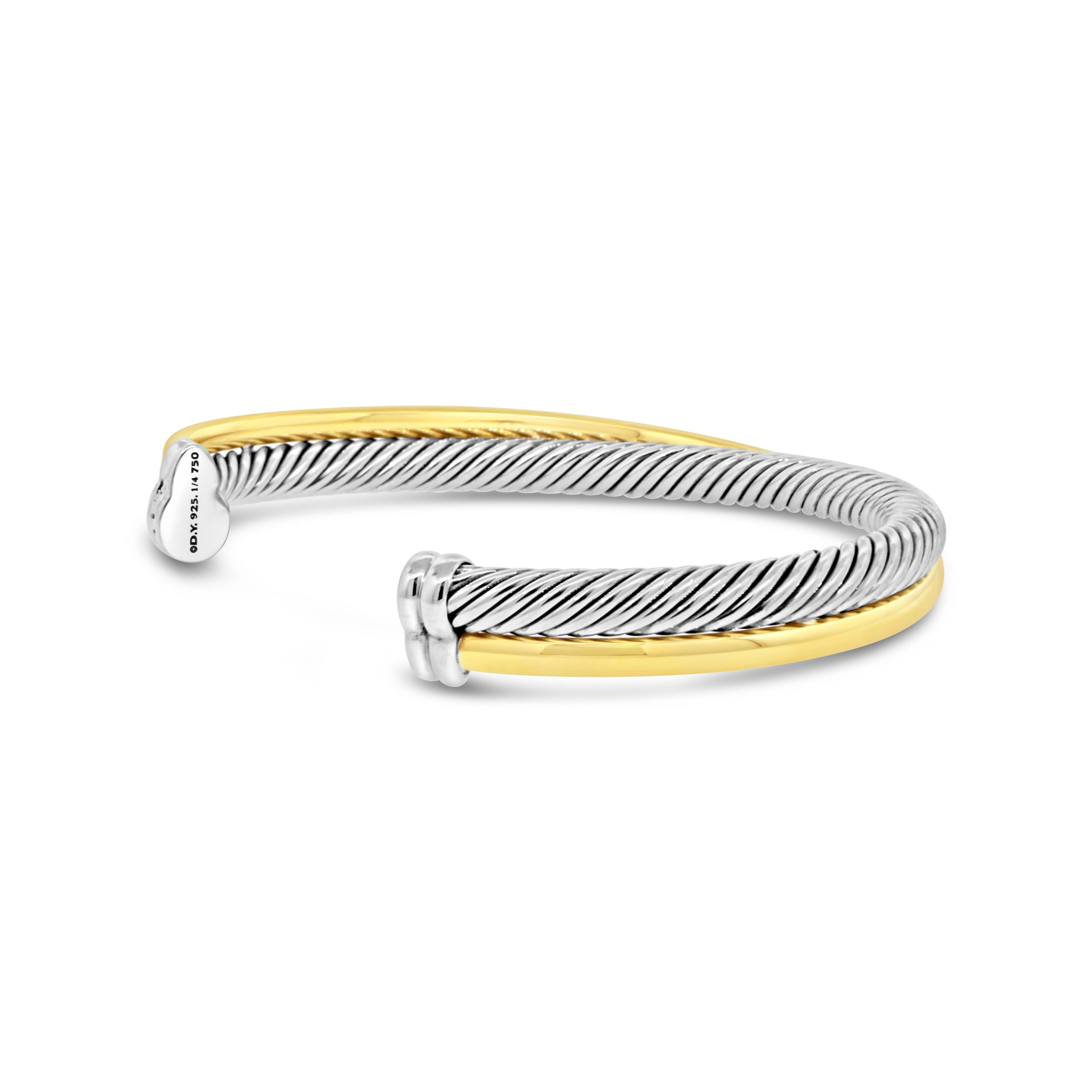 David Yurman Crossover Cuff Bracelet In Good Condition For Sale In New York, NY