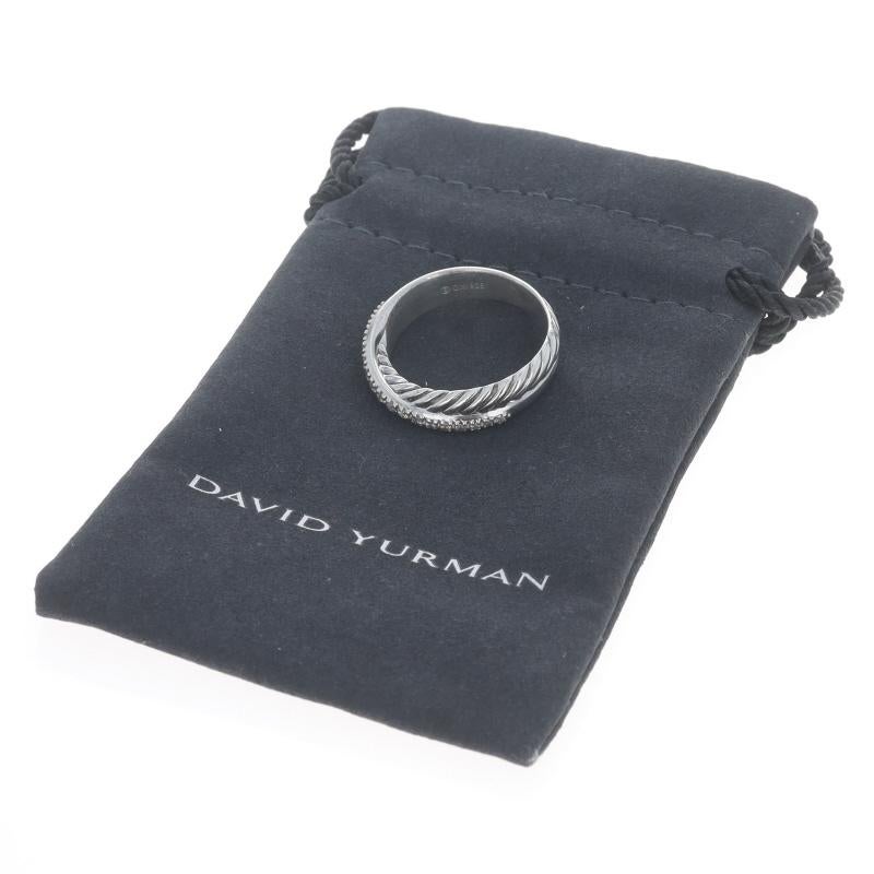 David Yurman Crossover Diamond Band Sterling 925 Round .15ctw Size 8 1/2 Ring 2
