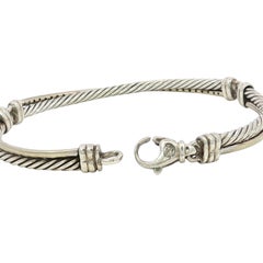 David Yurman Crossover Diamond Bracelet Sterling Silver 14K Gold