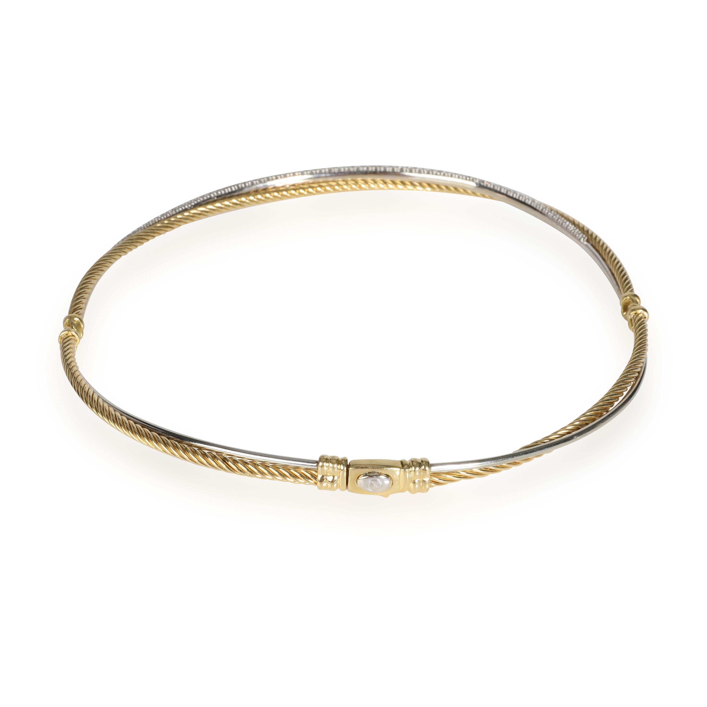 David Yurman Crossover Diamant Halskette in 18K 2 Ton Gold 0,60 CTW für Damen oder Herren