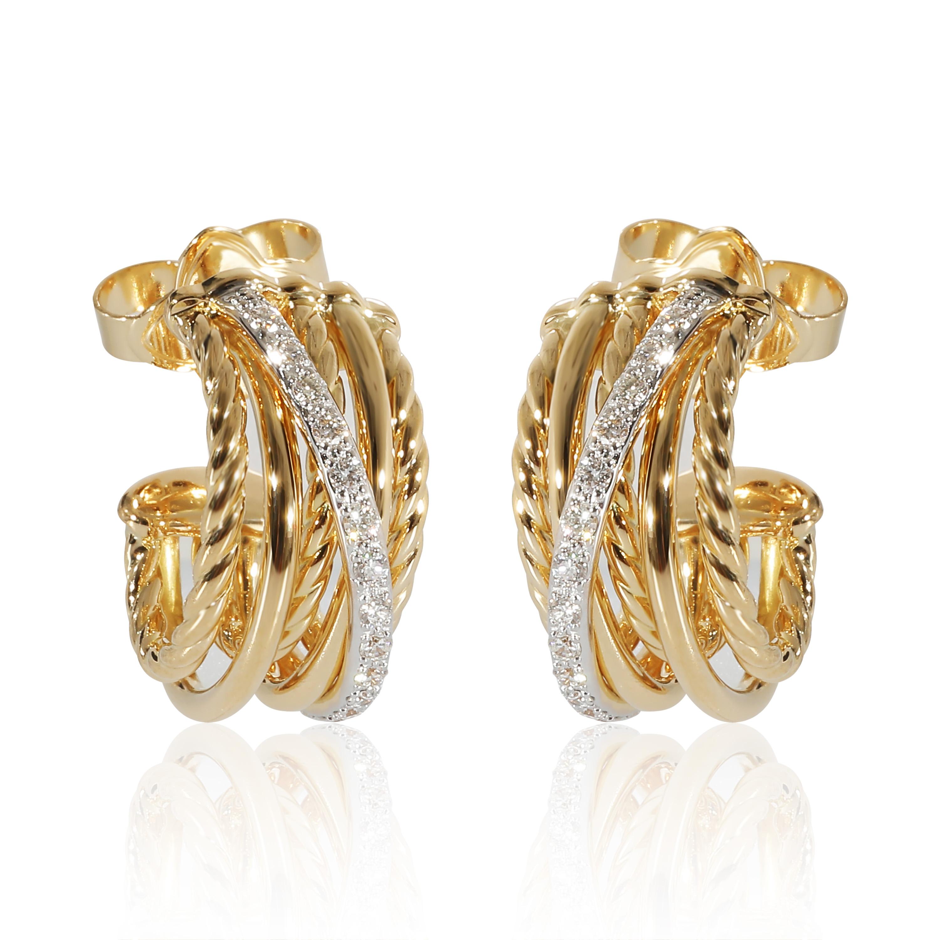 David Yurman Crossover Diamant-Ohrringe aus 18K Gelbgold 0,34 CTW Damen