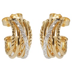 David Yurman Crossover Diamant-Ohrringe aus 18K Gelbgold 0,34 CTW