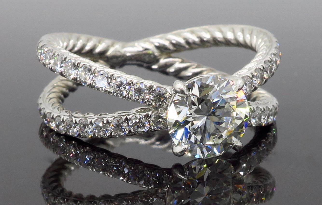 David Yurman Crossover Diamond Engagement Ring 4