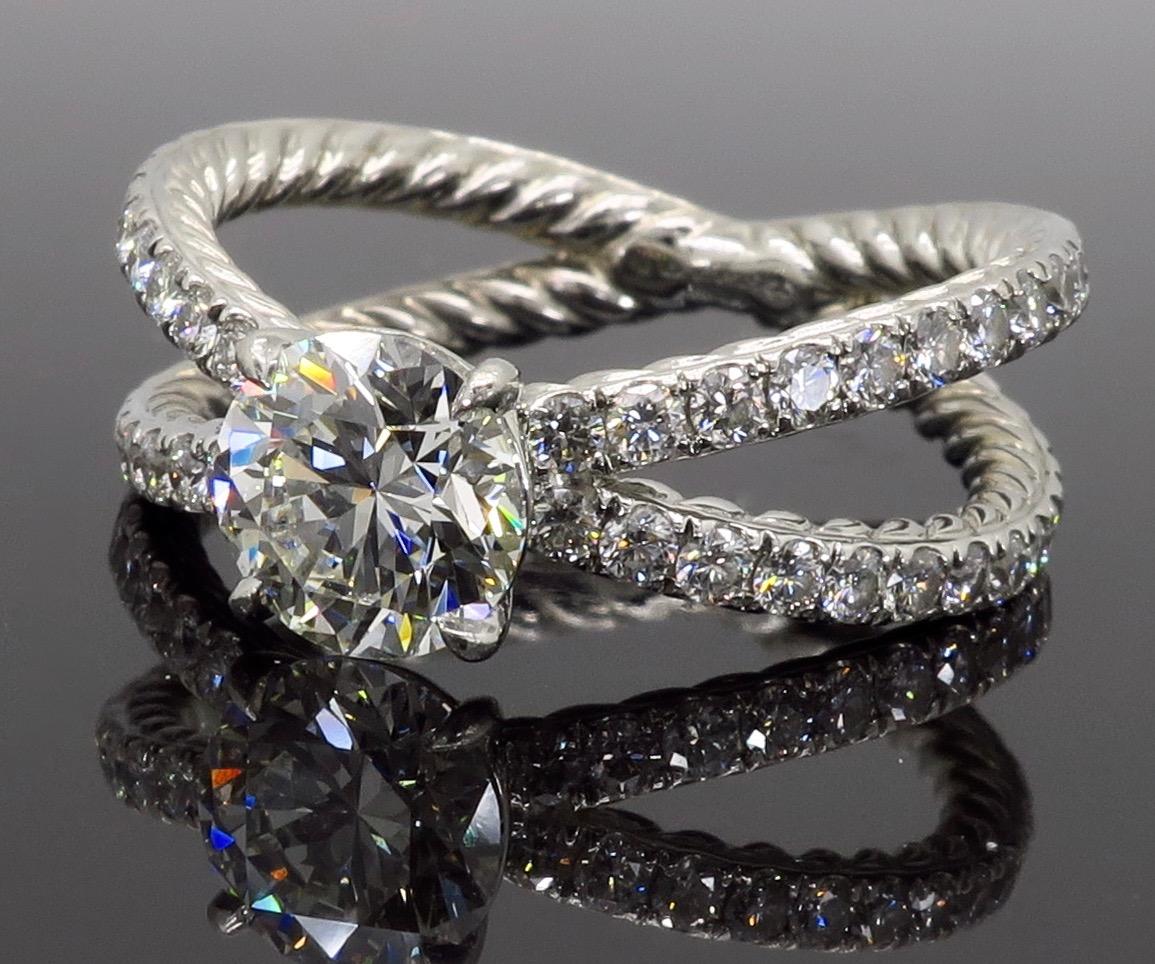 Women's or Men's David Yurman Crossover Diamond Engagement Ring