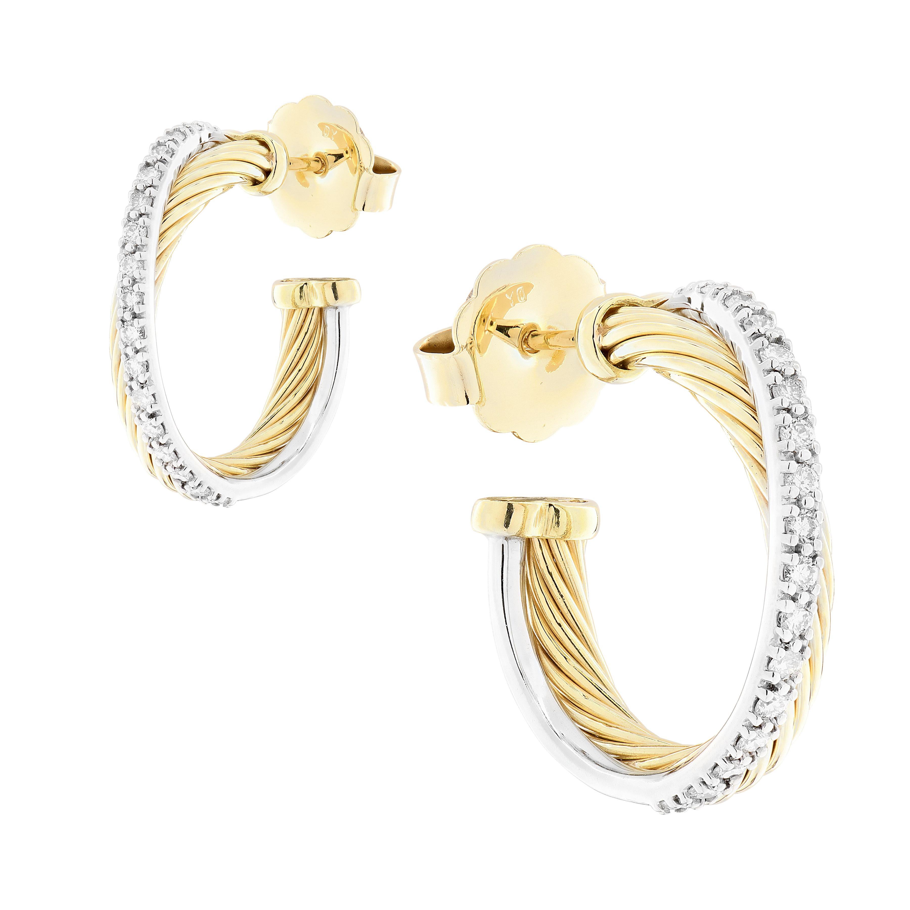 Moderne Boucles d'oreilles à diamants croisés David Yurman en vente