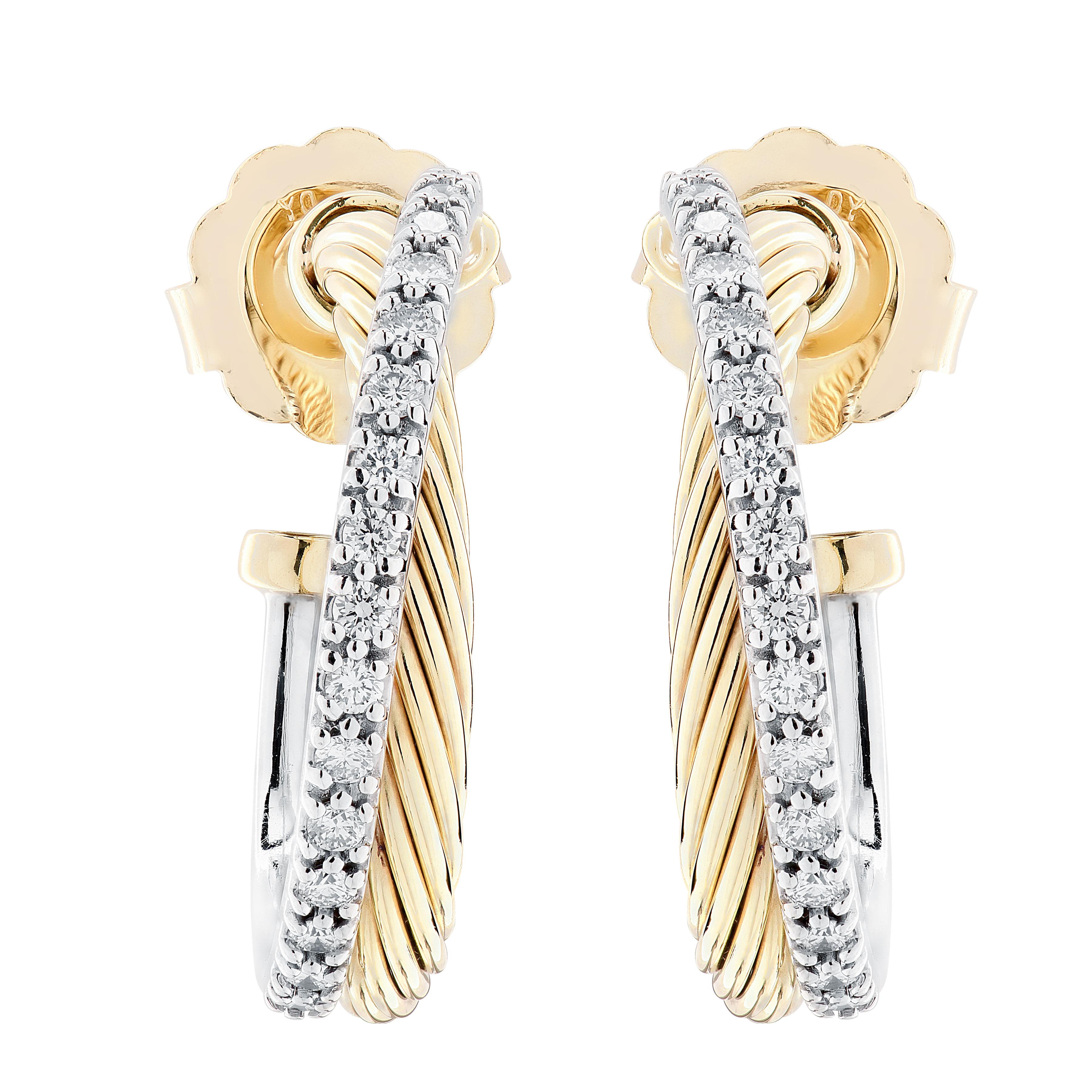 Boucles d'oreilles à diamants croisés David Yurman Pour femmes en vente
