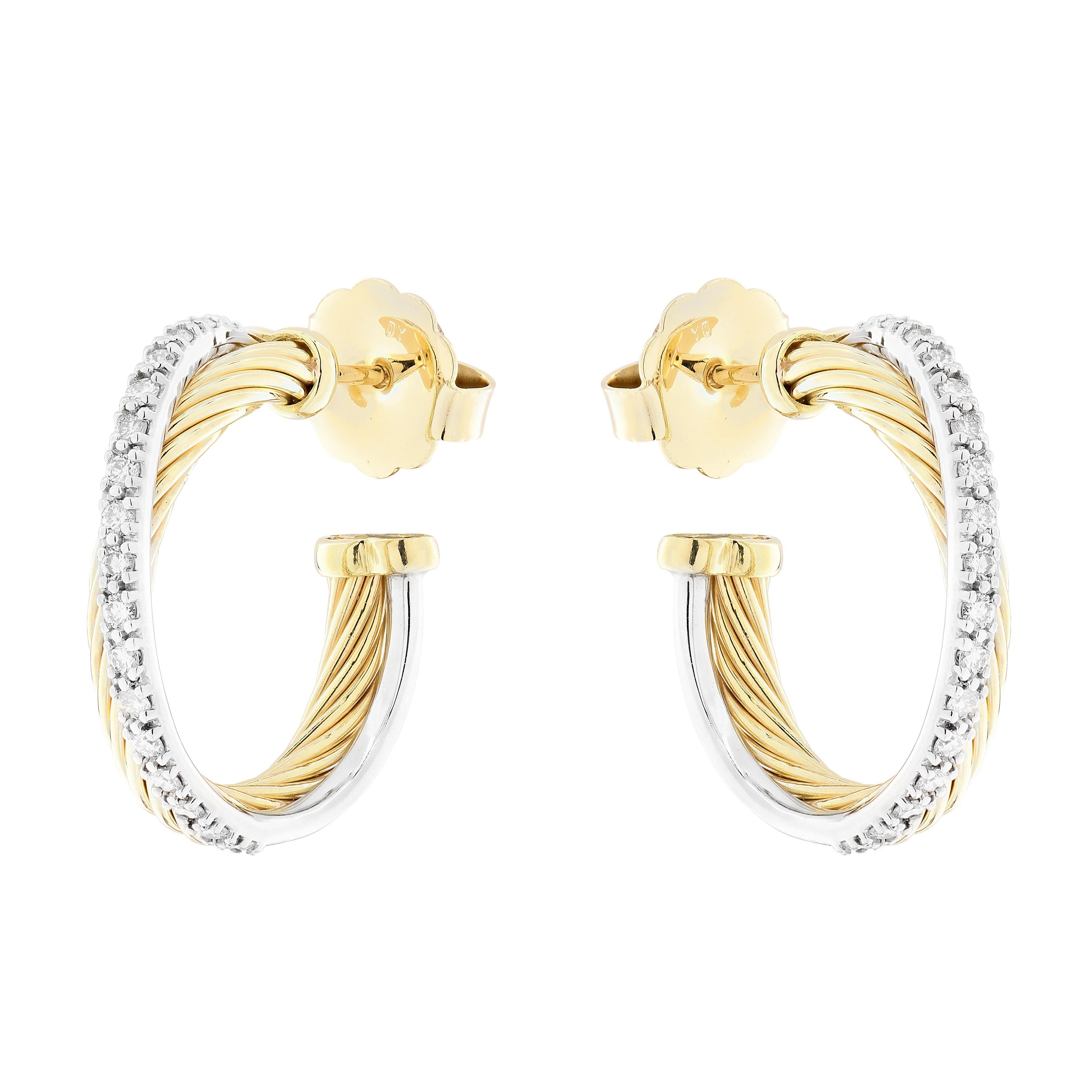 Boucles d'oreilles à diamants croisés David Yurman en vente 2