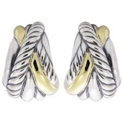 David Yurman Crossover Mixed Metals Huggie Earrings