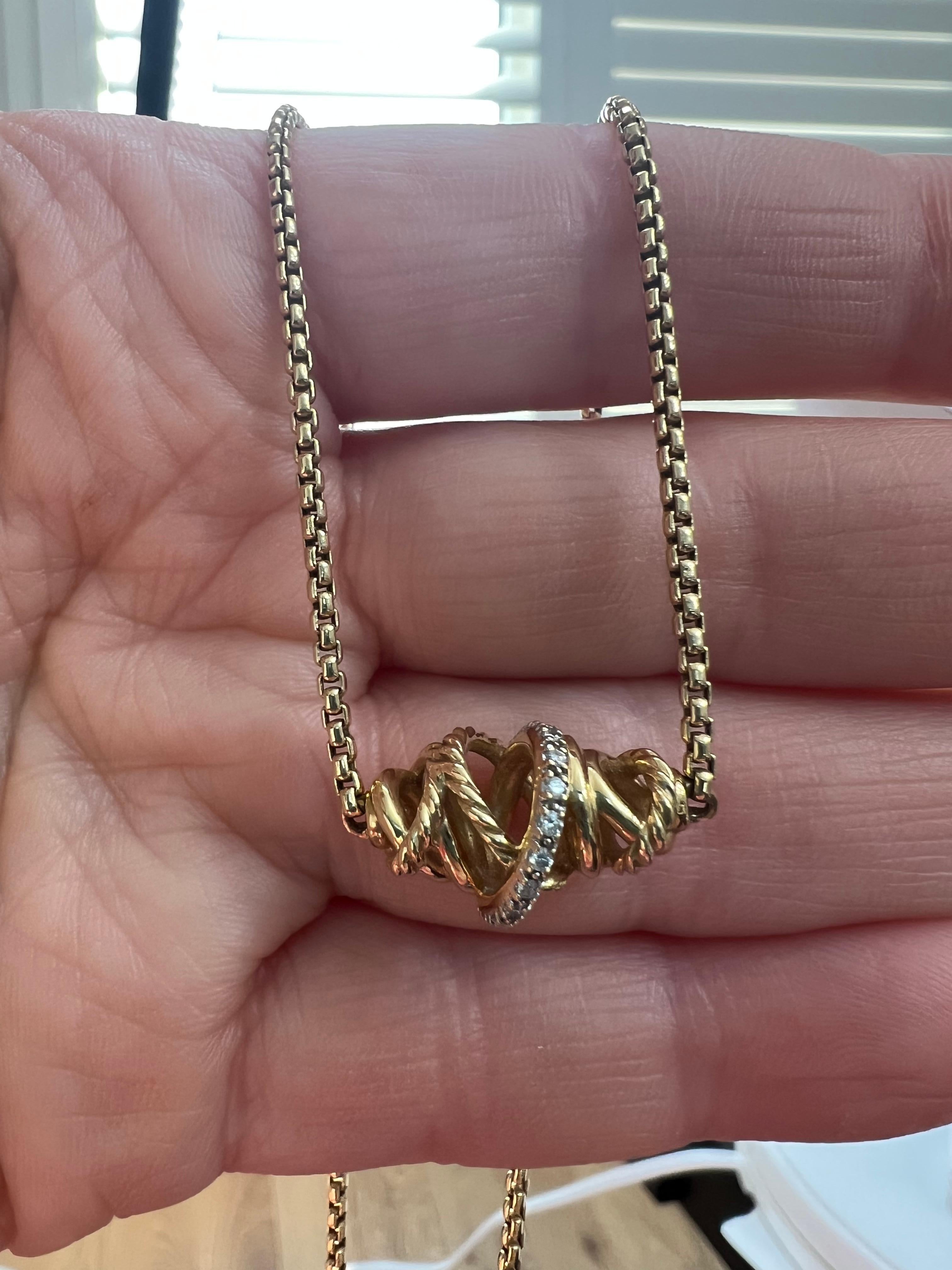 david yurman crossover necklace with diamonds