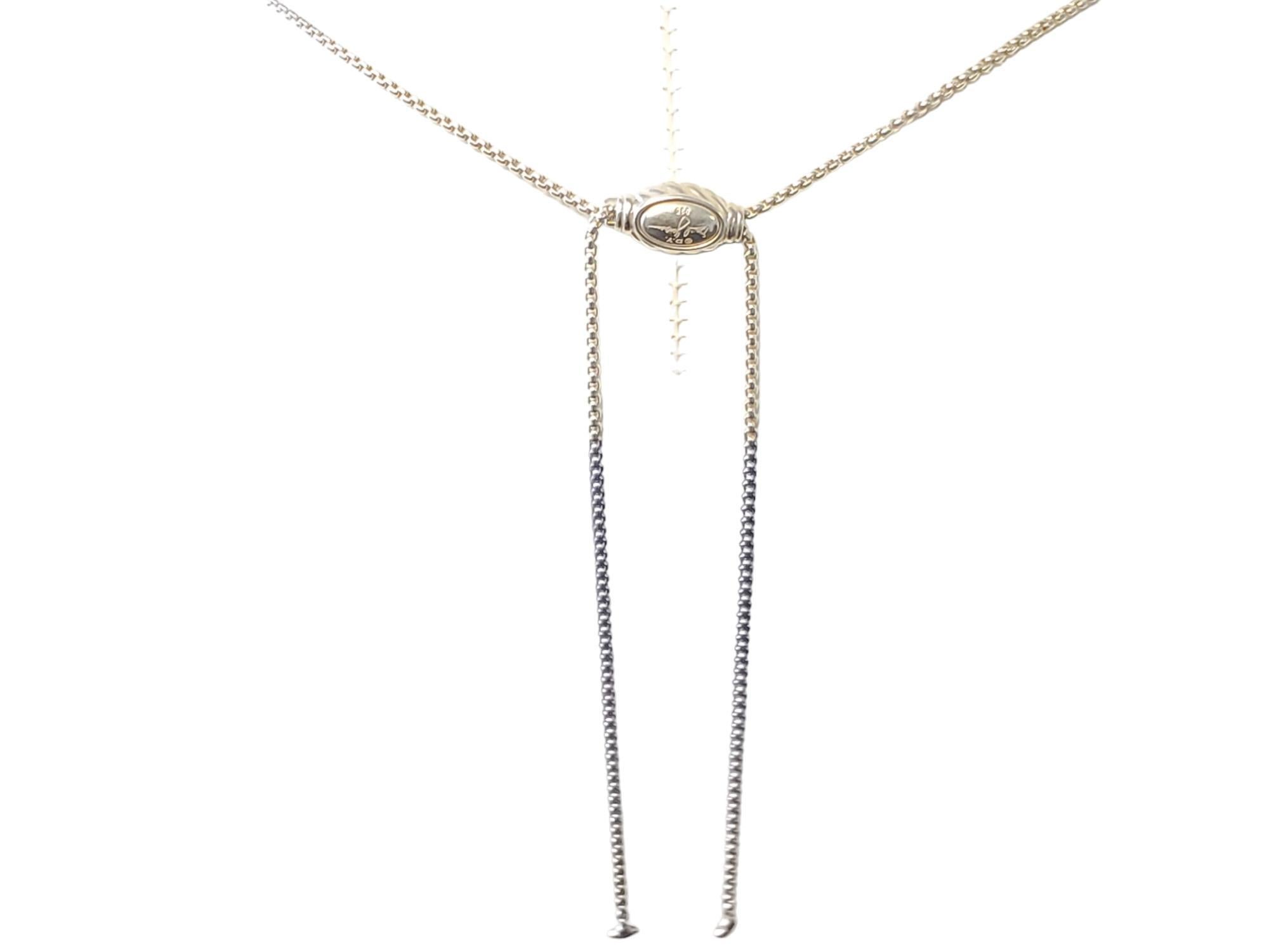 David Yurman Crossover-Halskette mit Anhänger aus Sterlingsilber mit Diamanten, 26 mm im Angebot 2