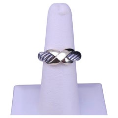 David Yurman Crossover Ring, Sterling Silver & 14K Gold, Size 5.5