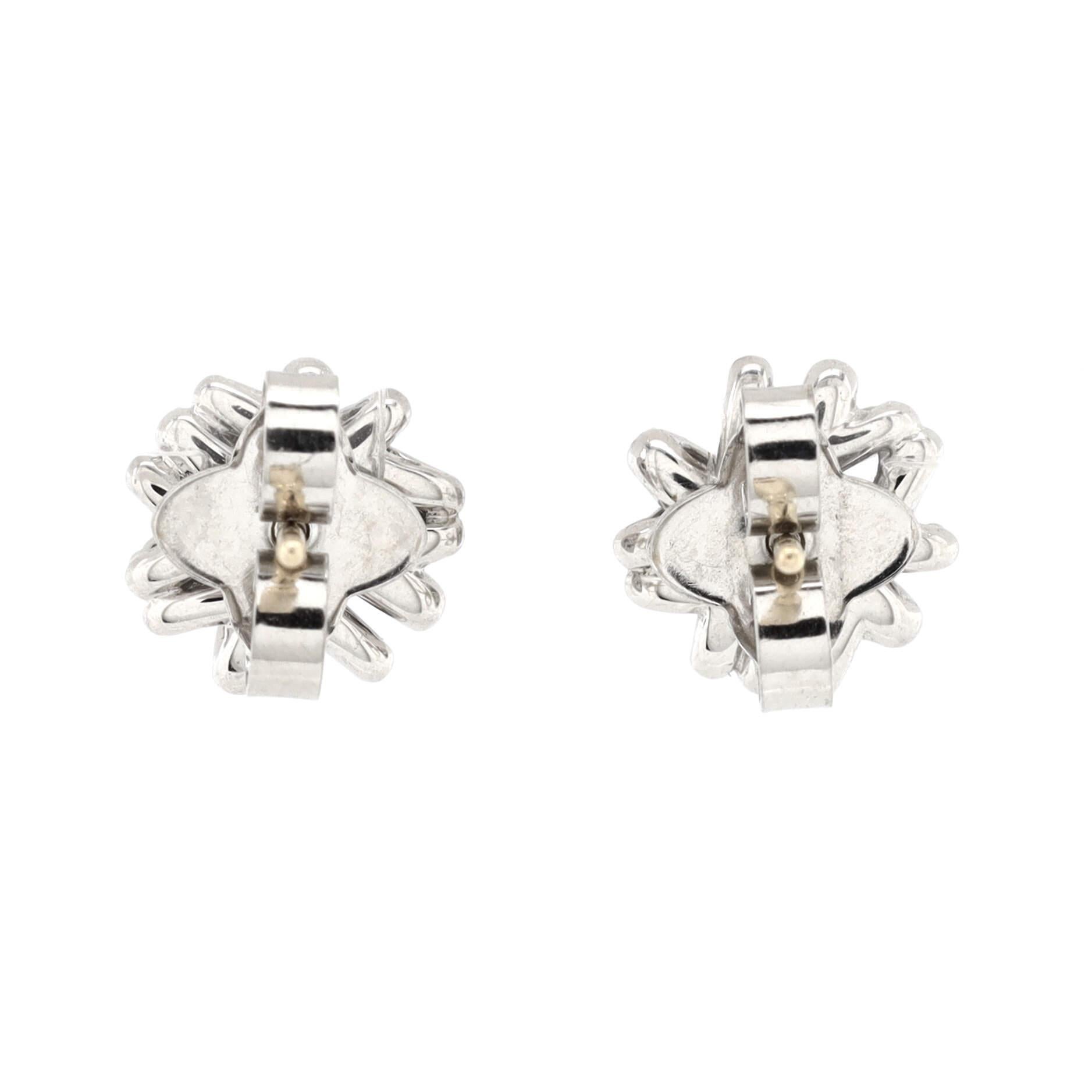 David Yurman Crossover Stud Earrings Sterling Silver with Diamonds In Good Condition In New York, NY