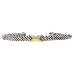 David Yurman Crossover X Cuff Bracelet 6 1/2" - Sterling 925 Yellow Gold 14k