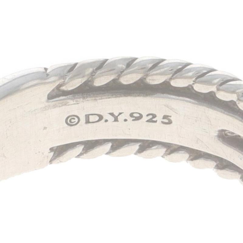 David Yurman Crossover X Diamond Band - Sterling Silver 925 Round Brilliant Ring 1